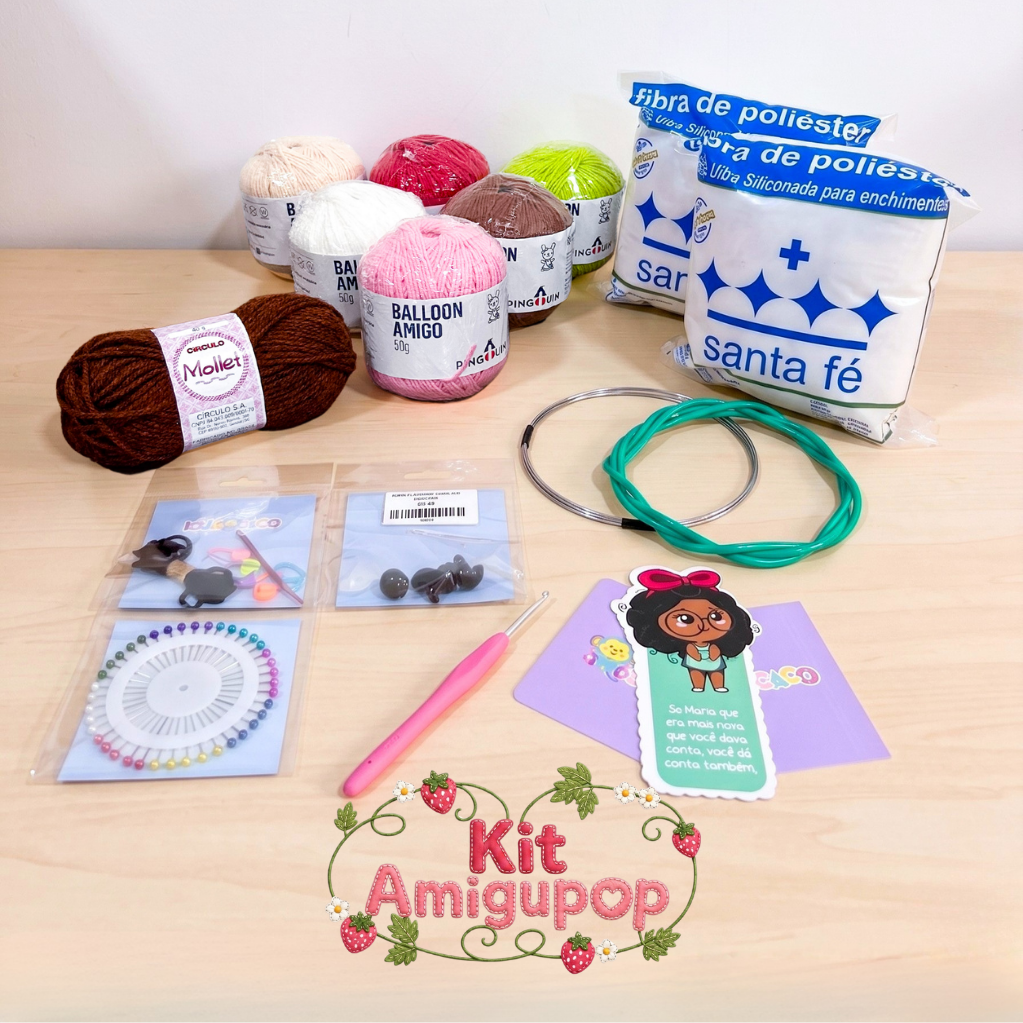 Kit - Oficina AmiguPOP - Boneca Confeiteira