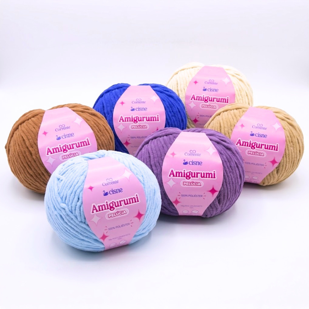 Promocional - Cisne Pelúcia Amigurumi - Pacote com 6 unidades Sortidas