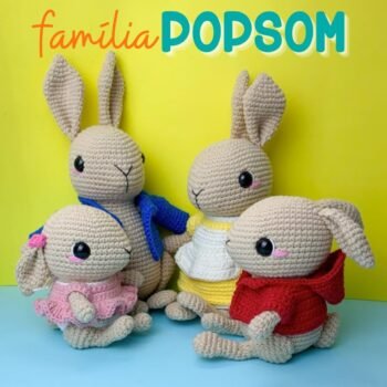 FAMÍLIA POPSOM - RECEITA DE AMIGURUMI