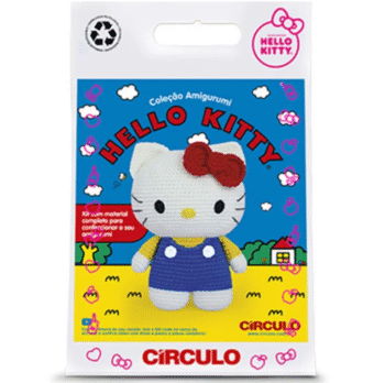 Kit Hello Kitty Coleção Amigurumi Jardineira Azul